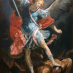 Arhangel Mihailo, 70x50cm, Ulje na platnu, po Guido Reni, umetnička slika umetnik Darko TOPALSKI