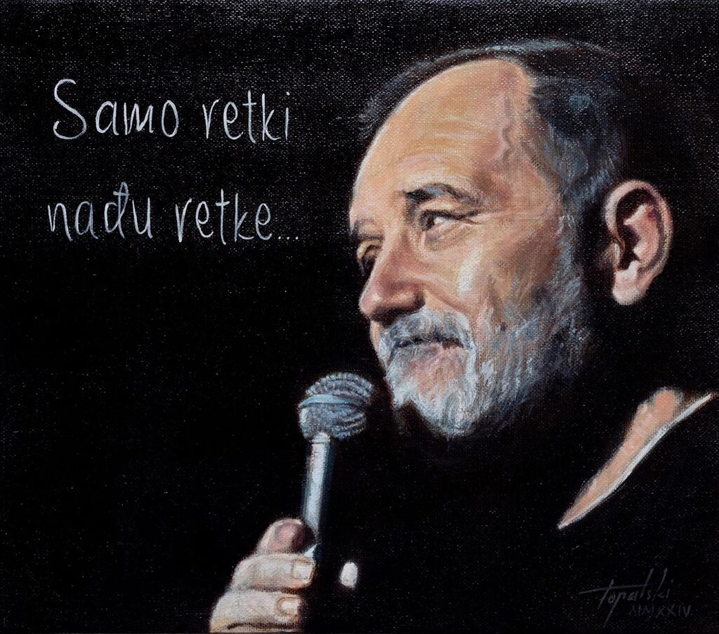DJordje Balasevic - Umetnicka slika 35x40cm Ulje na platnu portret po narudzbini 2024 umetnik Darko TOPALSKI