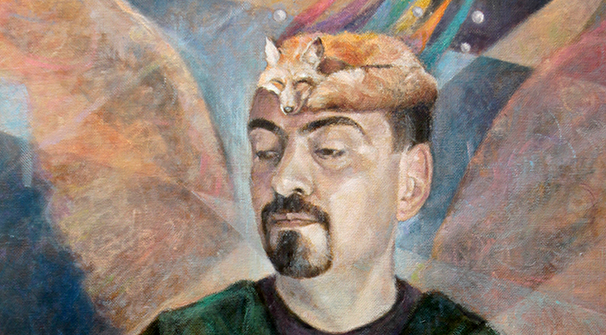 Detalj Umetničke slike - Arhandjel Metatron - 80x60cm-Ulje na platnu -umetnik Darko TOPALSKI