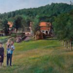 Ostojici 1990te - 50x70cm Ulje na platnu Pejzaz po narudzbini Umetnicka slika umetnik Darko TOPALSKI