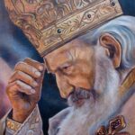 Patrijarh Pavle Portret Po porudzbini 90x70cm 2022. Ulje na platnu umetnik Darko Topalski