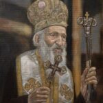 Patrijarh Pavle Portret po narudzbini 50x40cm 2021. Ulje na platnu umetnik Darko Topalski