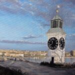 Pogled sa tvrdjave Umetnička slika 50x60cm Ulje na platnu pejzaž po narudžbini umetnik Darko TOPALSKI