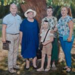 Porodica - Umetnicka slika 45x55cm Ulje na platnu porodicni portret po narudzbini umetnik Darko TOPALSKI