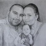 Porodičan Portret 30x40cm 2018. Crtež olovka umetnik Darko Topalski