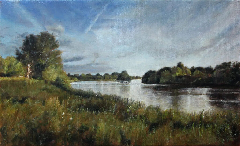 Reka Temza 30x50cm Ulje na platnu pejzaž po narudžbini Umetnicka slika umetnik Darko TOPALSKI