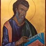 Sveti Matej – 20x15cm jajcana tempera na dasci sa 24k pozlatom – tradicionalna vizantijska Ikona po naruzbini – Umetnicka slika – umetnik Darko TOPALSKI
