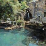 Vidrovan Izvor Umetnička slika 30x40cm Ulje na platnu pejzaž po narudžbini umetnik Darko TOPALSKI